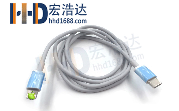 宏浩達數據線工廠專業定制type-c/USB-C轉lightning蘋果iPhone8快充數據線新品發布